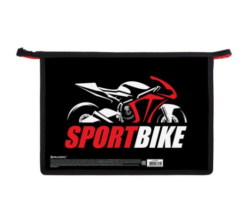 Папка для труда на молнии BRAUBERG А4, 2 отделения, органайзер, 