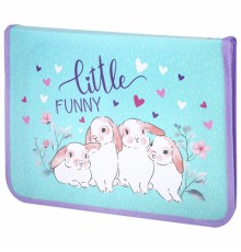 Папка для труда на молнии ЮНЛАНДИЯ А4, 1 отделение, откидная планка, органайзер, 