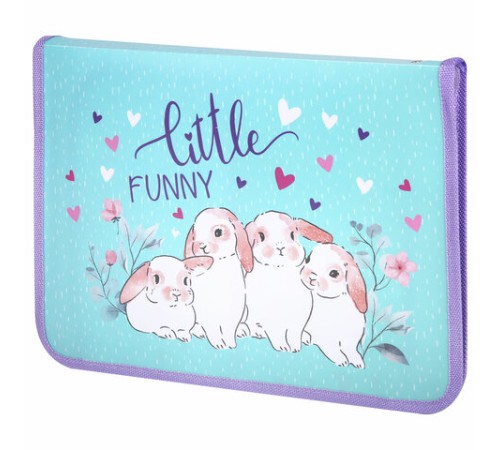 Папка для труда на молнии ЮНЛАНДИЯ А4, 1 отделение, откидная планка, органайзер, 