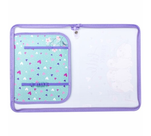 Папка для труда на молнии ЮНЛАНДИЯ А4, 1 отделение, откидная планка, органайзер, 