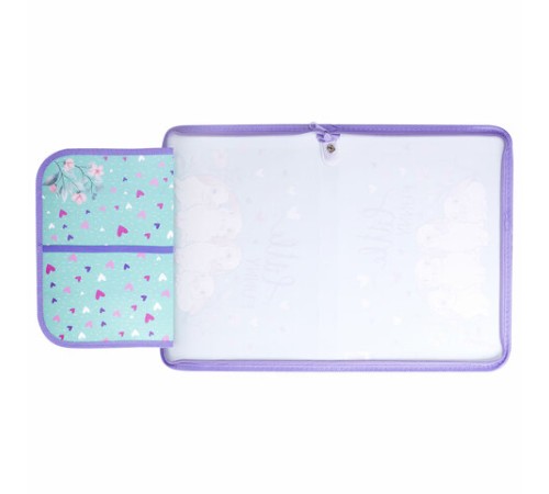 Папка для труда на молнии ЮНЛАНДИЯ А4, 1 отделение, откидная планка, органайзер, 