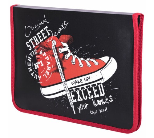 Папка для труда на молнии ЮНЛАНДИЯ А4, 1 отделение, откидная планка, органайзер, 