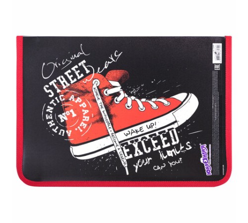 Папка для труда на молнии ЮНЛАНДИЯ А4, 1 отделение, откидная планка, органайзер, 