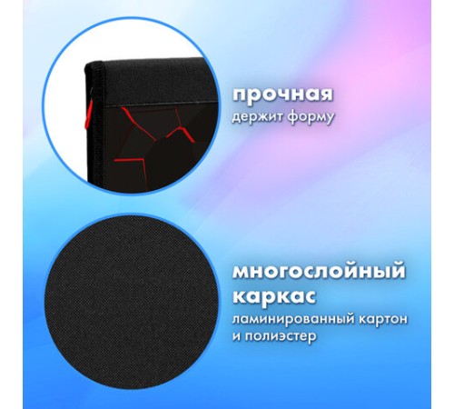 Папка на молнии BRAUBERG А4 с ручкой, с органайзером, 1 отделение, 