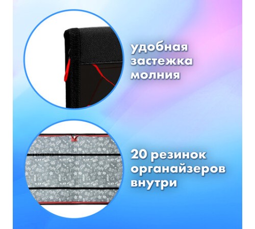 Папка на молнии BRAUBERG А4 с ручкой, с органайзером, 1 отделение, 