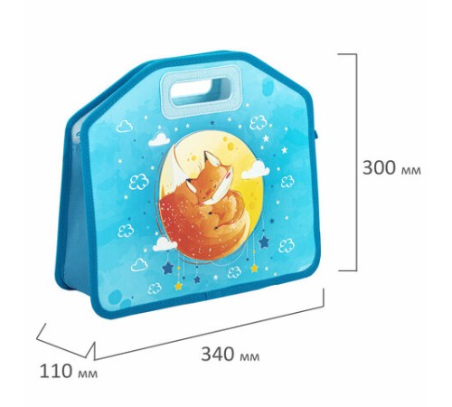 Папка-сумка ЮНЛАНДИЯ, 1 отделение, фетровые ручки, 34х30х11 см, 