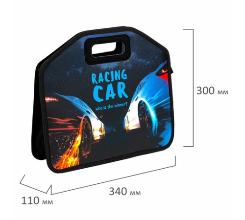 Папка-сумка ЮНЛАНДИЯ, 1 отделение, фетровые ручки, 34х30х11 см, 