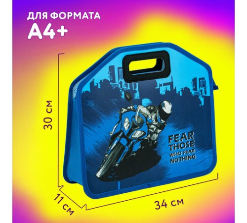 Папка-сумка ЮНЛАНДИЯ, 1 отделение, фетровые ручки, 34х30х11 см, 