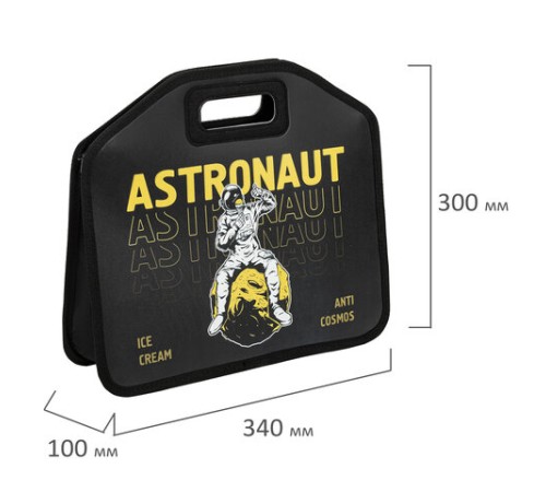 Папка-сумка ЮНЛАНДИЯ, 1 отделение, фетровые ручки, 34х30х11 см, 