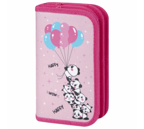 Пенал ЮНЛАНДИЯ, 3 отделения, полиэстер, 19х11 см, 