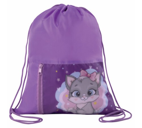 Мешок для обуви ЮНЛАНДИЯ, карман на молнии, 33х42 см, 