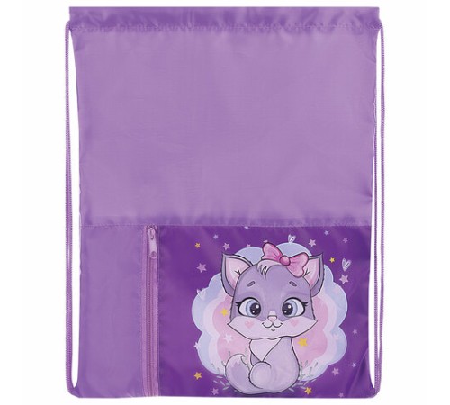 Мешок для обуви ЮНЛАНДИЯ, карман на молнии, 33х42 см, 