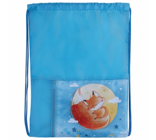 Мешок для обуви ЮНЛАНДИЯ, карман на молнии, 33х42 см, 