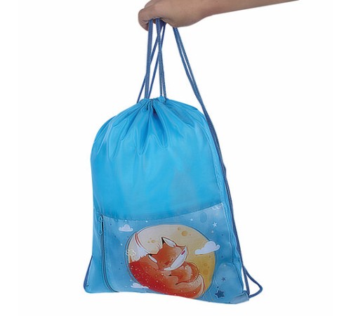 Мешок для обуви ЮНЛАНДИЯ, карман на молнии, 33х42 см, 