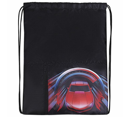 Мешок для обуви ЮНЛАНДИЯ, карман на молнии, 33х42 см, 