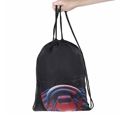 Мешок для обуви ЮНЛАНДИЯ, карман на молнии, 33х42 см, 