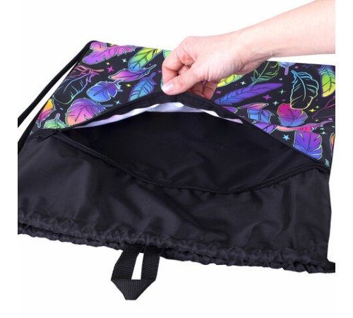 Мешок для обуви BRAUBERG БОЛЬШОЙ, с ручкой, карман на молнии, сетка, 49х41 см, 