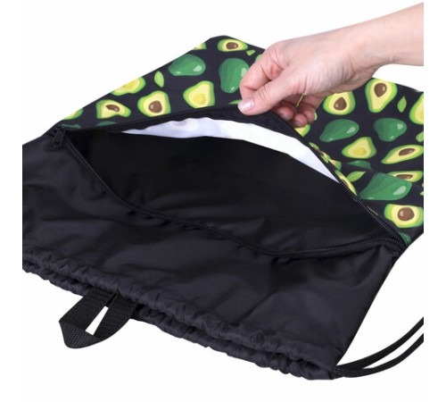 Мешок для обуви BRAUBERG БОЛЬШОЙ, с ручкой, карман на молнии, сетка, 49х41 см, 