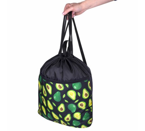 Мешок для обуви BRAUBERG БОЛЬШОЙ, с ручкой, карман на молнии, сетка, 49х41 см, 