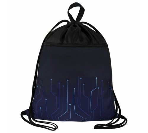 Мешок для обуви BRAUBERG БОЛЬШОЙ, с ручкой, карман на молнии, сетка для вентиляции, 49х41 см, 