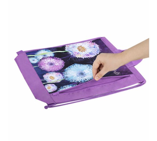 Мешок для обуви ЮНЛАНДИЯ с ручками, боковой карман на молнии, 46х36 см, 