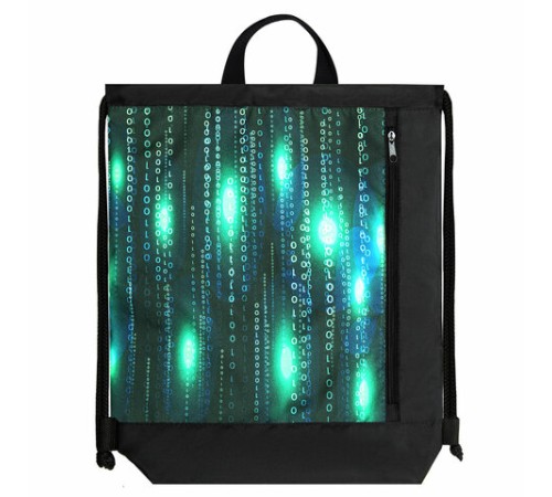 Мешок для обуви ЮНЛАНДИЯ, с ручками, боковой карман на молнии, 46х36 см, 