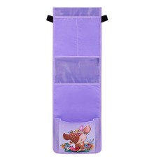 Кармашки-органайзер в шкафчик для детского сада ЮНЛАНДИЯ, с ПРОЗРАЧНЫМ КАРМАНОМ, увеличенный размер, 26х80 см, 