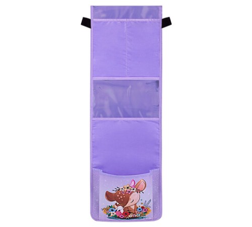 Кармашки-органайзер в шкафчик для детского сада ЮНЛАНДИЯ, с ПРОЗРАЧНЫМ КАРМАНОМ, увеличенный размер, 26х80 см, 