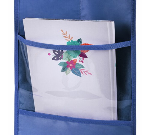 Кармашки-органайзер в шкафчик для детского сада ЮНЛАНДИЯ, с ПРОЗРАЧНЫМ КАРМАНОМ, увеличенный размер, 26х80 см, 