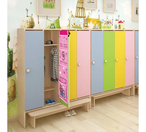 Кармашки-органайзер в шкафчик для детского сада ЮНЛАНДИЯ, увеличенный размер, 26х80 см, 