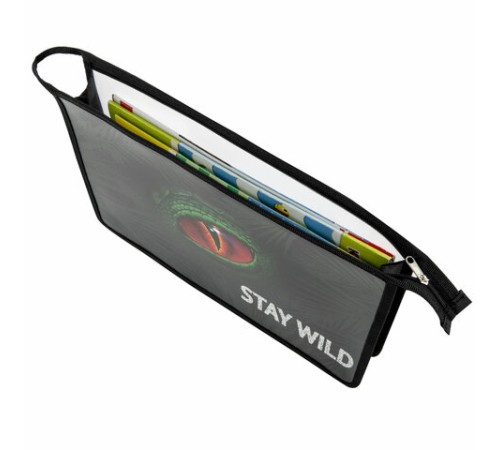 Папка для тетрадей ЮНЛАНДИЯ А4, 1 отделение, пластик, на молнии, 