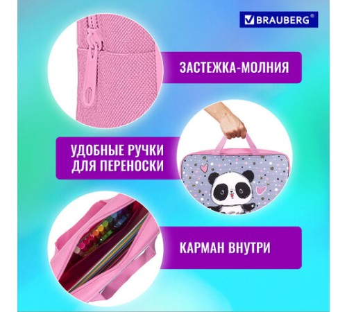 Папка на молнии с ручками BRAUBERG А4, 1 отделение, полиэстер, 80 мм, 