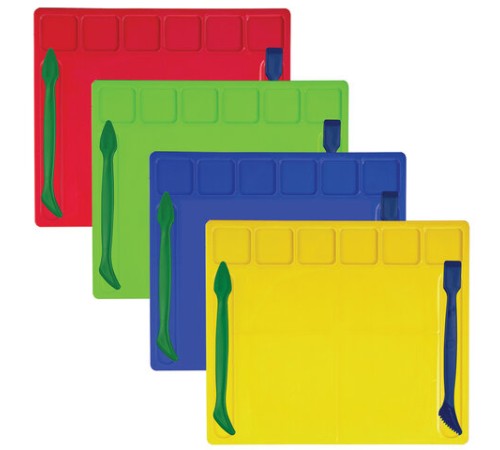 Доска для лепки с отделениями и 2 стеками А5, 200х170 мм, ассорти, BRAUBERG KIDS, 271145