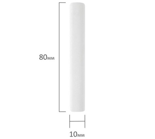 Мел белый круглый мягкий 10 штук, BRAUBERG 