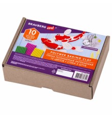 Глина полимерная запекаемая, НАБОР 10 цветов по 20 г, с аксессуарами, в гофрокоробе, BRAUBERG, 271157