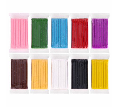 Глина полимерная запекаемая, НАБОР 10 цветов по 20 г, с аксессуарами, в гофрокоробе, BRAUBERG, 271157