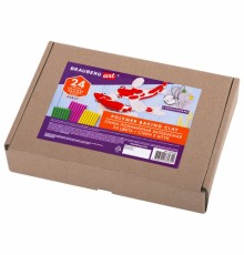 Глина полимерная запекаемая, НАБОР 24 цветов по 20 г, с аксессуарами, в гофрокоробе, BRAUBERG, 271158