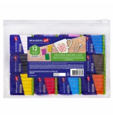 Глина полимерная запекаемая, НАБОР 12 цветов по 20 г, в пакете, BRAUBERG ART CLASSIC, 271162