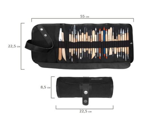 Набор инструментов для лепки и моделирования, 30 шт. в скрутке, BRAUBERG ART CLASSIC, 271176