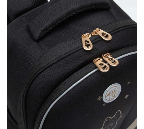 Ранец GRIZZLY анатомическая спинка, c брелоком, для девочек, 