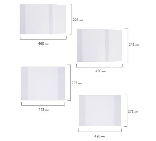 Обложки ПВХ для тетрадей и учебников, НАБОР 15 шт., ПЛОТНЫЕ, 110 мкм, универсальные, прозрачные, BRAUBERG, 271263