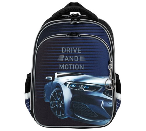 Ранец BRAUBERG QUADRO, 3 отделения, с брелоком, 