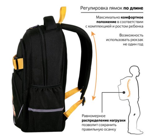 Рюкзак BRAUBERG MOTION, 2 отделения, 3 кармана, 