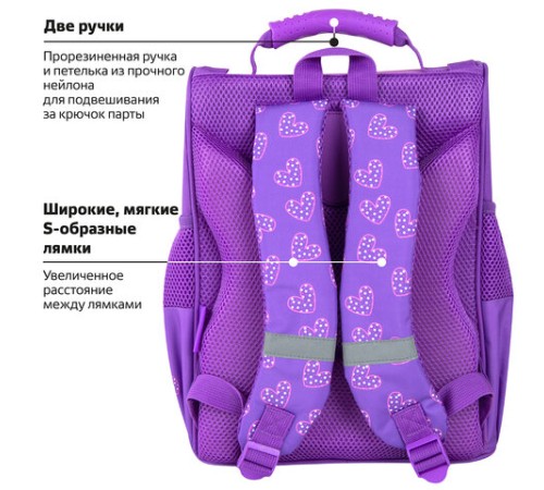 Ранец ПИФАГОР BASIC, 1 отделение, 3 кармана, эргономичная спинка, 