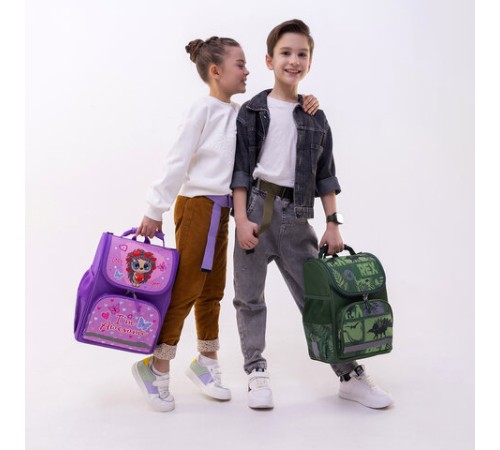 Ранец ПИФАГОР BASIC, 1 отделение, 3 кармана, эргономичная спинка, 