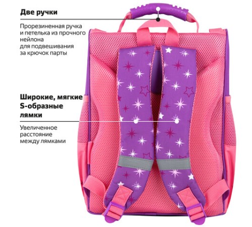 Ранец ПИФАГОР BASIC, 1 отделение, 3 кармана, эргономичная спинка, 