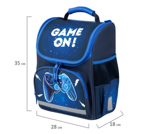 Ранец ПИФАГОР BASIC, 1 отделение, 3 кармана, эргономичная спинка, 