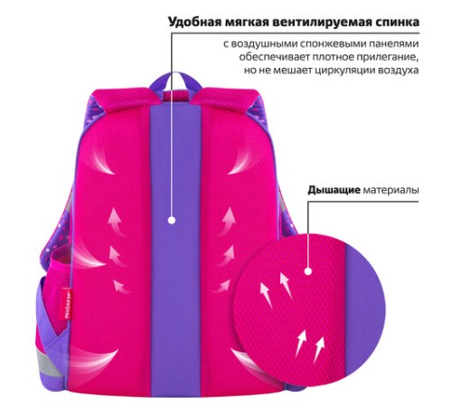 Ранец ПИФАГОР EVA BASIC, 1 отделение, эргономичная спинка, 