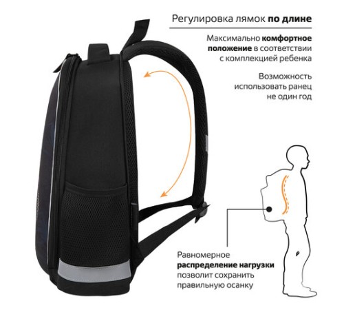 Ранец ПИФАГОР EVA BASIC, 1 отделение, эргономичная спинка, 