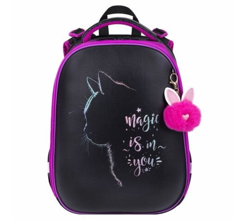 Ранец BRAUBERG SHINY, 2 отделения, с брелоком, 